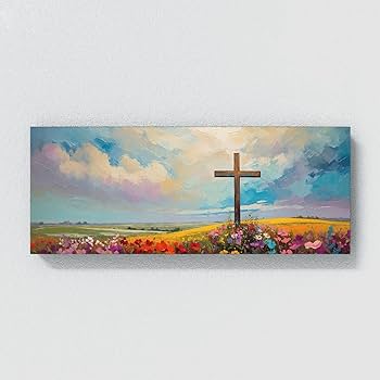 Amazon.com: Sense Canvas Cross Blossom 46 Canvas Art - Home